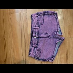 Purple denim short